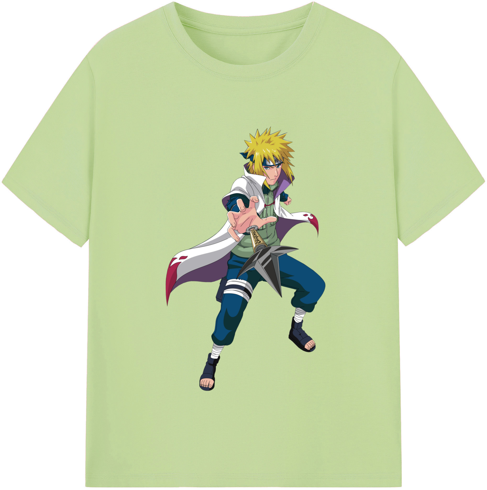 （画像用） NARUTO -ナルト- 波風 ミナト Namikaze Minato 綿100％半袖Tシャツ（フロントプリント）